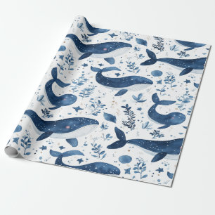 Inpakpapier, Schattige walvisontwerp, cadeauwrapro Cadeaupapier