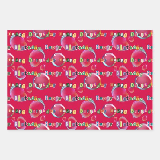 inpakpapier set van 3, rode kleurtonen (Voorkant)