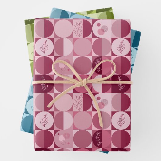 inpakpapier set van 3 vellen abstract ontwerp (In situ)