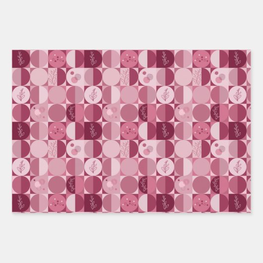 inpakpapier set van 3 vellen abstract ontwerp (Voorkant)