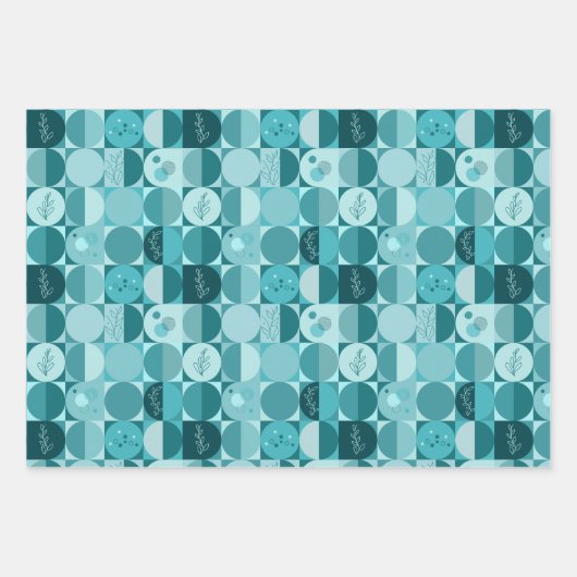 Inpakpapier set van 3 vellen geometrie design (Voorkant 3)