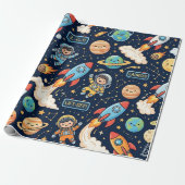 Inpakpapier Space Rocket Countdown (Uitgerold)