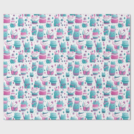 Inpakpapier - Transgender Pride Katten 1 (Vlak)