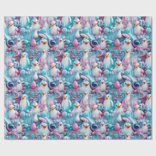 Inpakpapier - Transgender Pride Pinguïns 1 (Vlak)