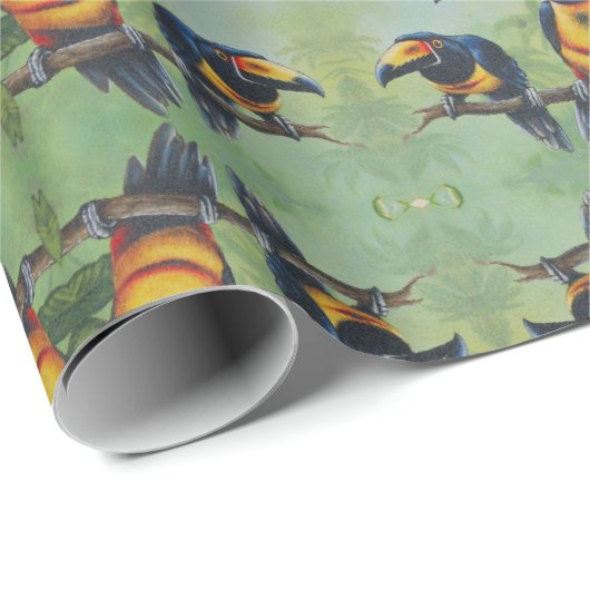 Inpakpapier - Tropische vogels 02 (Rol Hoek)