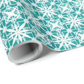 Inpakpapier Turquoise wit gehaakte kant (Rol Hoek)