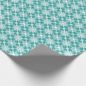 Inpakpapier Turquoise wit gehaakte kant (Hoek)