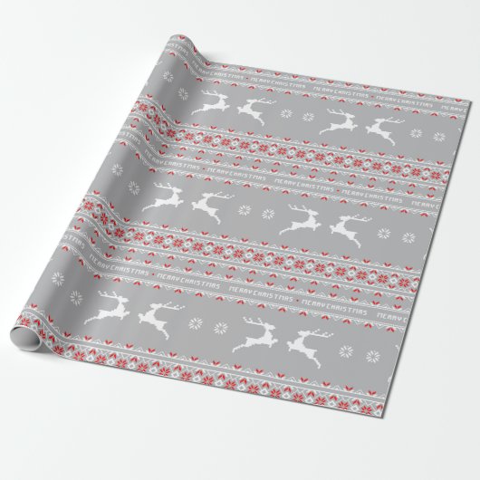 inpakpapier - Ugly kerstSweater Grey (Uitgerold)