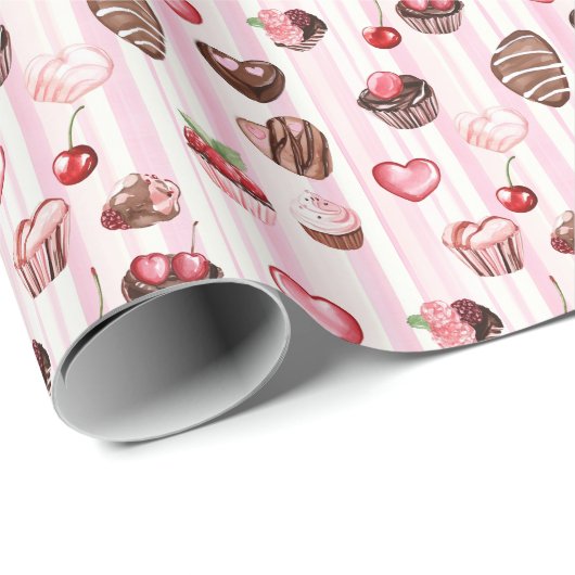 Inpakpapier van Choco Heart Valentijns (Rol Hoek)