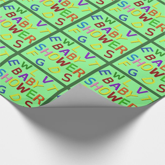 inpakpapier van groen Baby shower (Hoek)