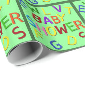 inpakpapier van groen Baby shower (Rol Hoek)