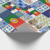 Inpakpapier van Portugal Vlag en vlag van de Azore (Hoek)