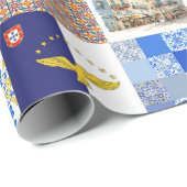 Inpakpapier van Portugal Vlag en vlag van de Azore (Rol Hoek)