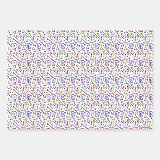 Inpakpapier - Variaties op vijfkleurige boogie (Voorkant)