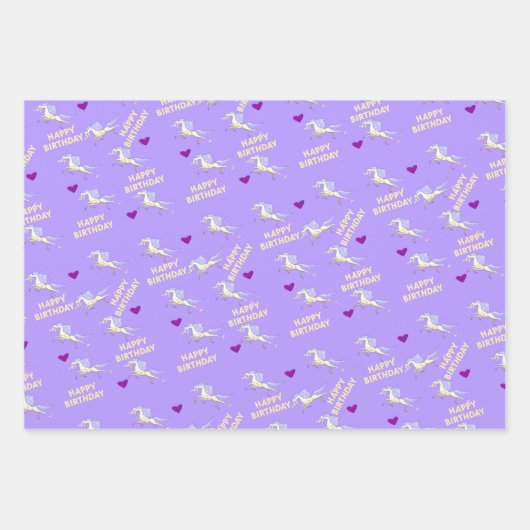 Inpakpapier vellen Happy Birthday eenhoorn (Voorkant 2)