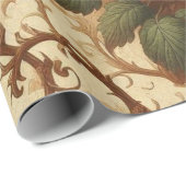 Inpakpapier - verbrand Sinaasappel, crème, mos gro (Rol Hoek)