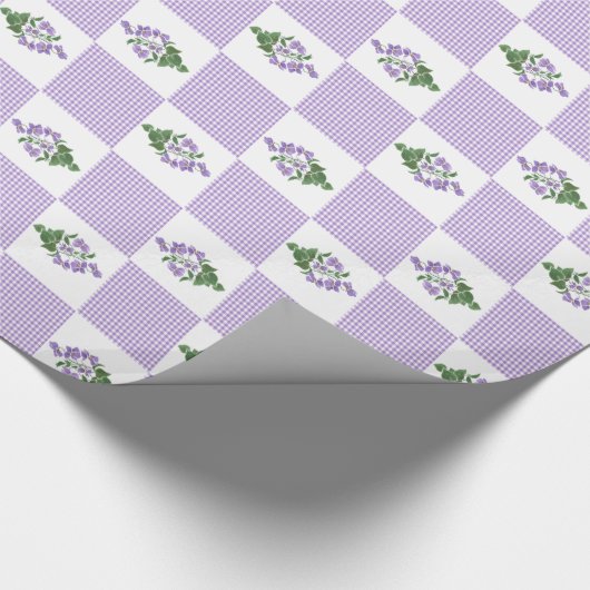 Inpakpapier: Violet Faux-Patchwork Patroon Cadeaupapier (Hoek)