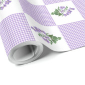 Inpakpapier: Violet Faux-Patchwork Patroon Cadeaupapier (Rol Hoek)