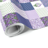 Inpakpapier: Violet Faux-Patchwork Patroon Cadeaupapier (Rol Hoek)