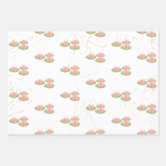 Inpakpapier Vlakke Vellen | Lotus- en Feestthema (Voorkant)