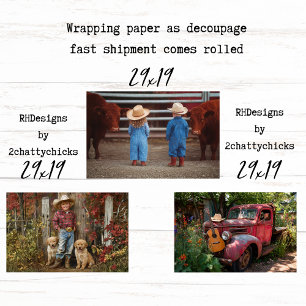 Inpakpapier voor Decoupage Boerenleven Vel