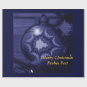 Inpakpapier, vrolijk kerstfeest, blauw cadeaupapier (Vlak)