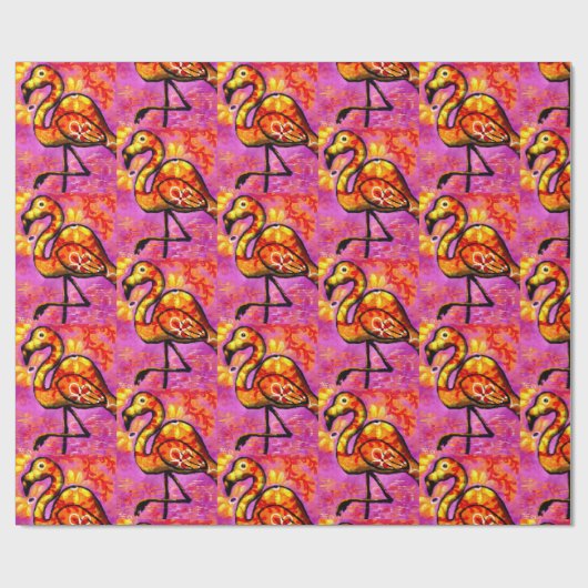 Inpakpapier - Whimsical Flamingo Abstracte kunst (Vlak)