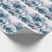 Inpakpapier - Zwanen op een rustig meer (Hoek)