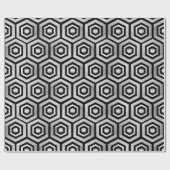 Inpakpapier Zwart Wit Hexagon Geometrisch (Vlak)