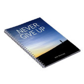 Inpirationeel bericht, nooit opgeven, Journal Notitieboek (Rechterzijde)