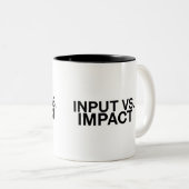 Input vs. Impact Groot Minimalistisch Tweekleurige Koffiemok (Voorkant rechts)