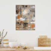 'Inquisitief' neutraal Abstract Art Poster afdrukk (Keuken)