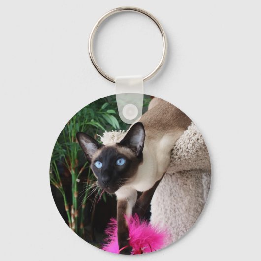 Inquisitief Siamese kat Sleutelhanger (Voorkant)