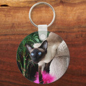 Inquisitief Siamese kat Sleutelhanger (Voorkant)