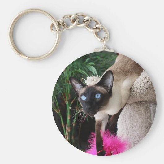 Inquisitief Siamese kat Sleutelhanger (Voorkant)
