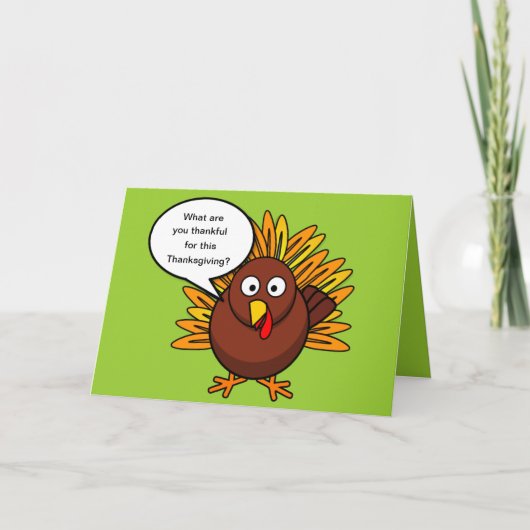 Inquisitief Turkije Thanksgiving Card Feestdagen Kaart (Voorkant)