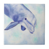 Inquisitieve Dolphin Square Tile Tegeltje (Voorkant)