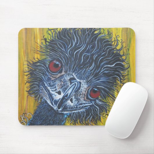 Inquisitieve Emu Mousepad Muismat (Met muis)