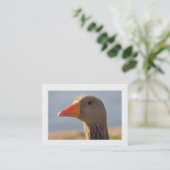 Inquisitieve gans (grens) visitekaartje (Staand voorkant)