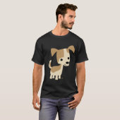 Inquisitieve kleine hond cartoon T-shirt (Voorkant volledig)