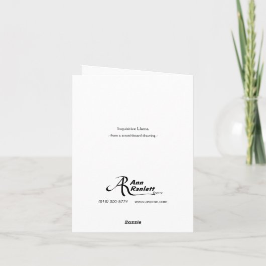 Inquisitieve Llama-Kaart Kaart (Achterkant)