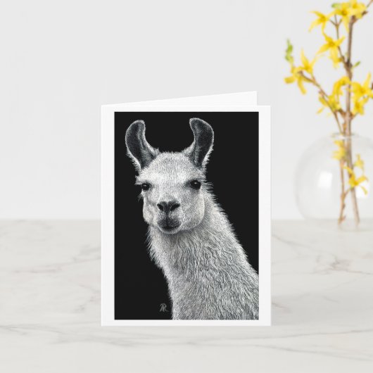 Inquisitieve Llama-Kaart Kaart (Gele Bloem)