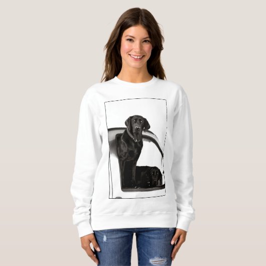 Inquisitieve zwarte labs - Sweatshirt (Voorkant volledig)