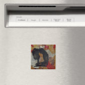 Inquisitional Yoga Meisje - Vierkante Magneet (Insitu (Vaatwasser))