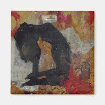 Inquisitional Yoga Meisje - Vierkante Magneet