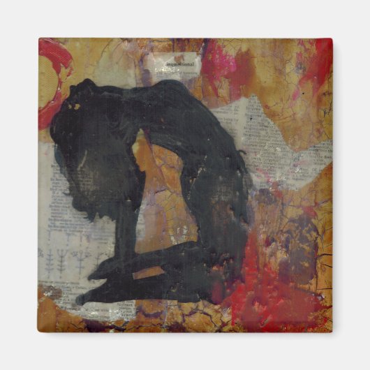 Inquisitional Yoga Meisje - Vierkante Magneet (Voorkant)