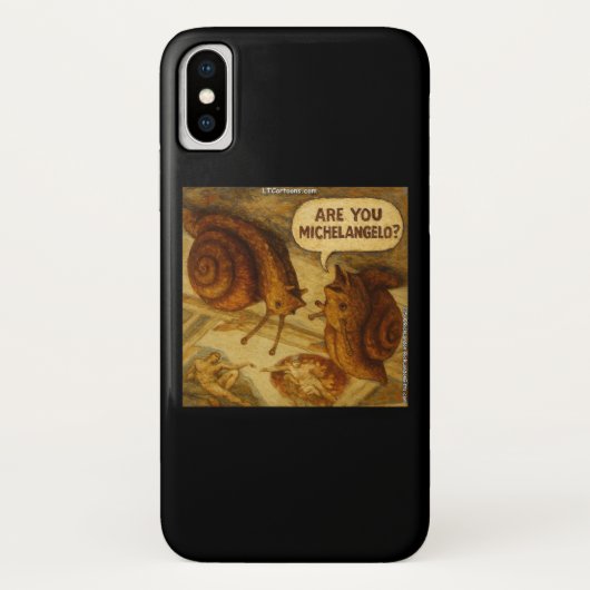 Inquisitive Snail & Michelangelo Parody Cartoon Case-Mate iPhone Case (Achterkant)