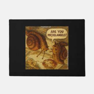 Inquisitive Snail & Michelangelo Parody Cartoon  Deurmat