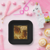 Inquisitive Snail & Michelangelo Parody Cartoon Papieren Bordje (Feest)