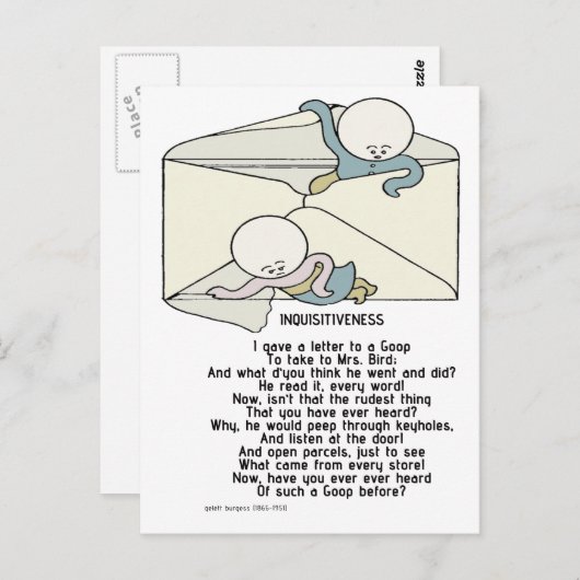 Inquisitiviteit - De Goops Briefkaart (Voorkant / Achterkant)